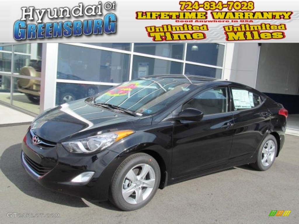 2013 Elantra GLS - Black / Gray photo #1