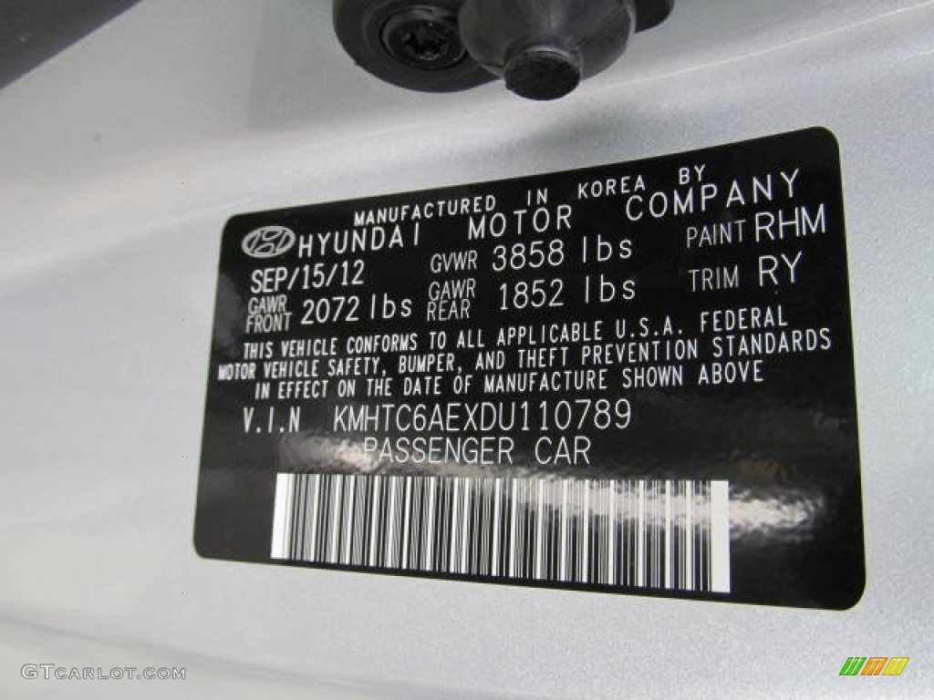2013 Veloster Color Code RHM for Ironman Silver Photo #73446253