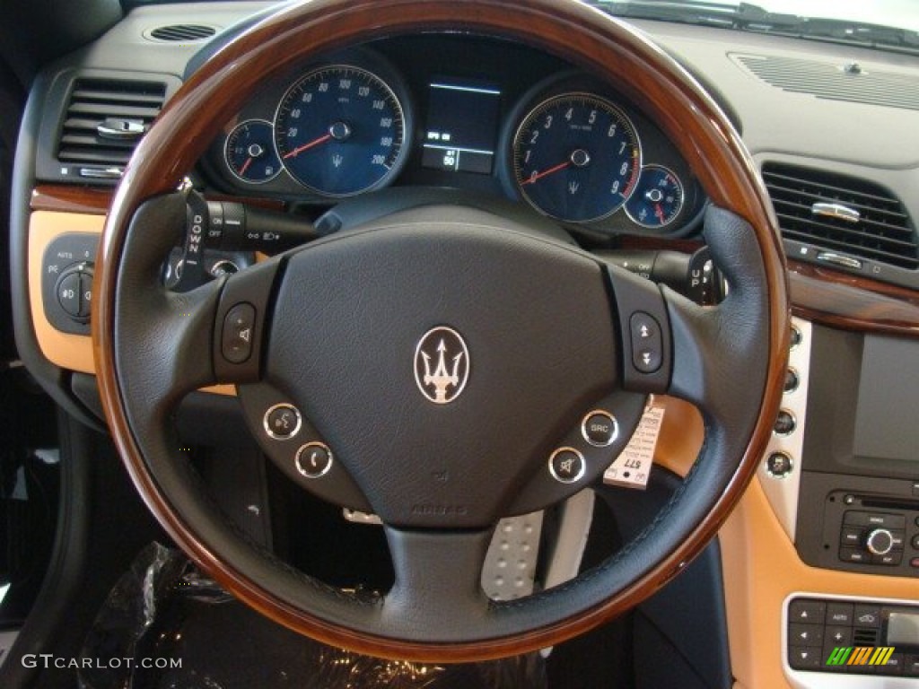 2013 Maserati GranTurismo Convertible GranCabrio Cuoio Steering Wheel Photo #73447454