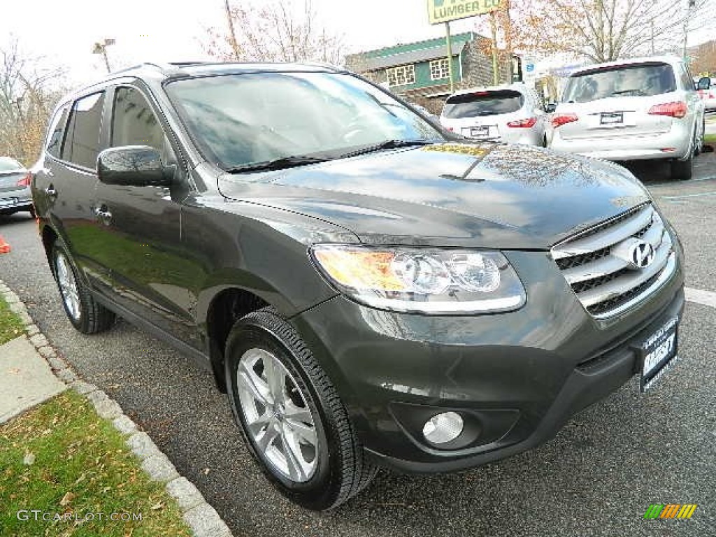 2012 Santa Fe Limited V6 AWD - Black Forest Green / Beige photo #7