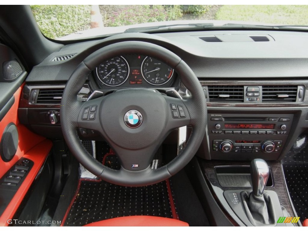 2012 BMW 3 Series 335i Convertible Coral Red/Black Dashboard Photo #73449917