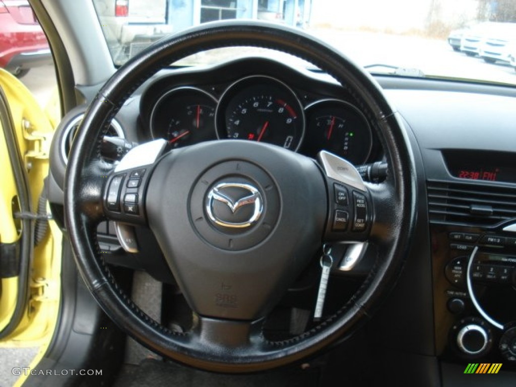 2004 Mazda RX-8 Sport Black Steering Wheel Photo #73452110