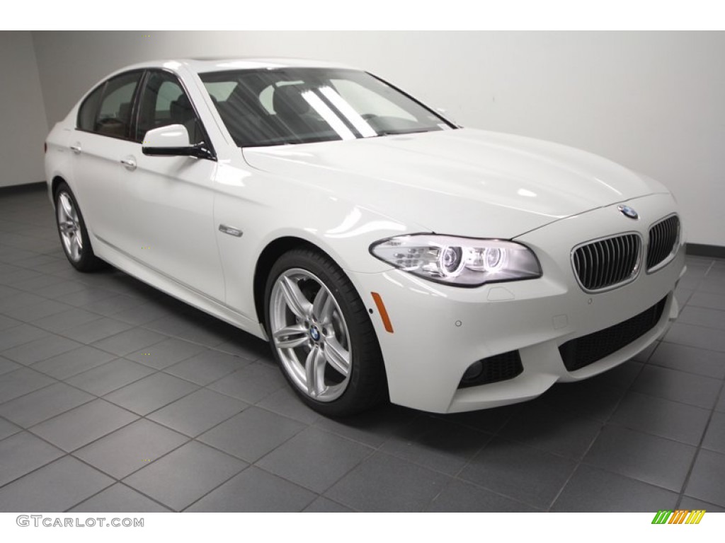 2013 5 Series 535i Sedan - Alpine White / Black photo #1