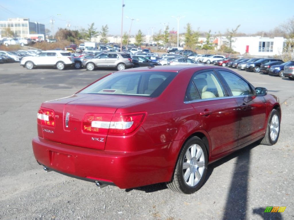 2008 MKZ Sedan - Vivid Red Metallic / Sand photo #7