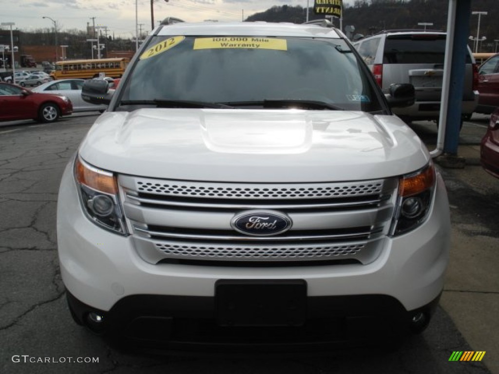 2012 Explorer XLT 4WD - White Platinum Tri-Coat / Charcoal Black photo #3