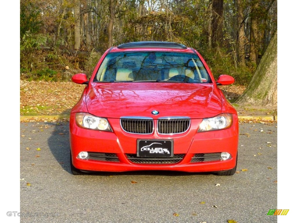 2006 3 Series 325xi Sedan - Electric Red / Beige photo #2
