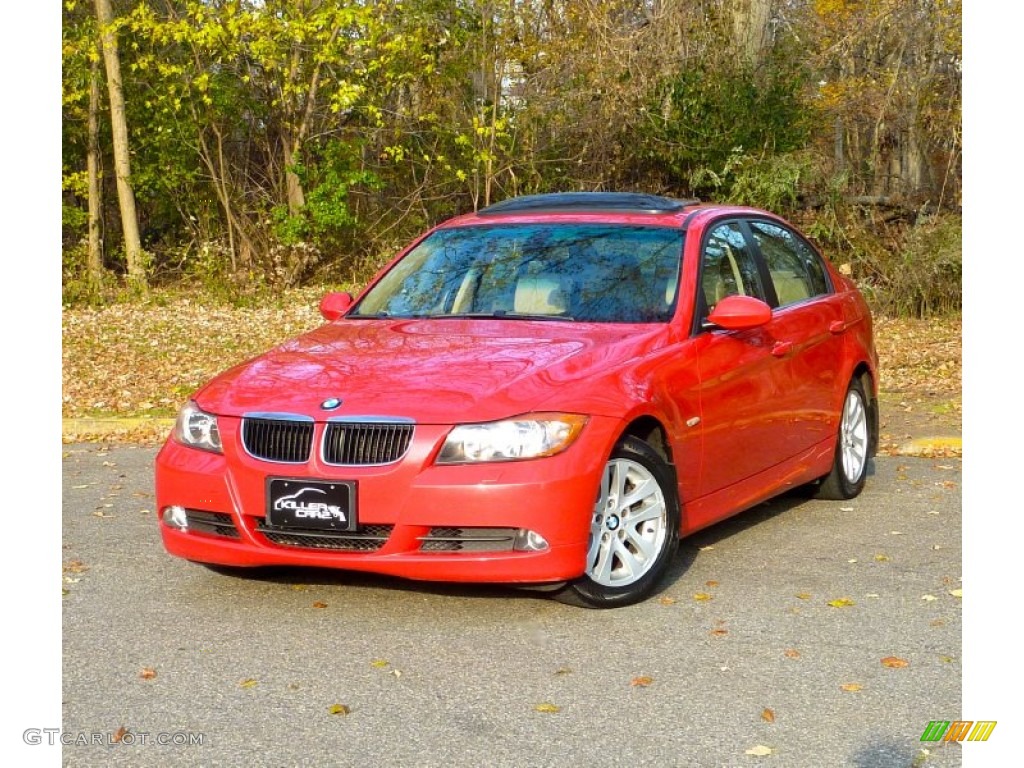 2006 3 Series 325xi Sedan - Electric Red / Beige photo #3