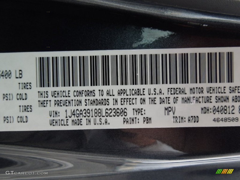 2008 Wrangler Unlimited Color Code PBM for Steel Blue Metallic Photo #73460270