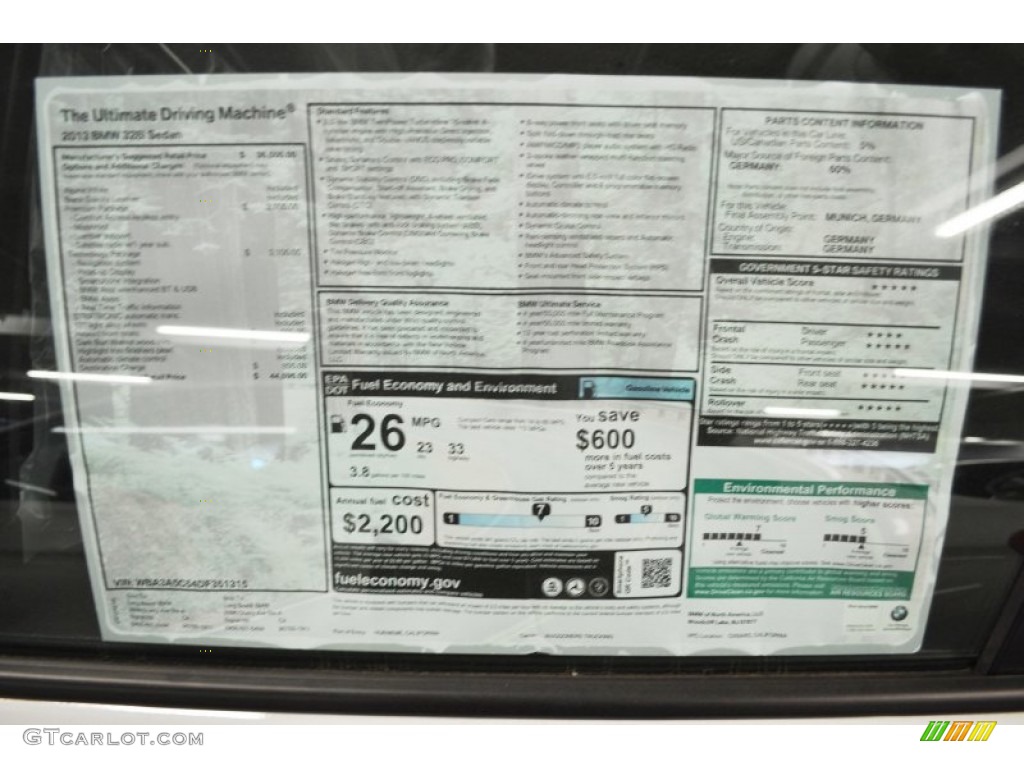 2013 3 Series 328i Sedan - Alpine White / Black photo #5