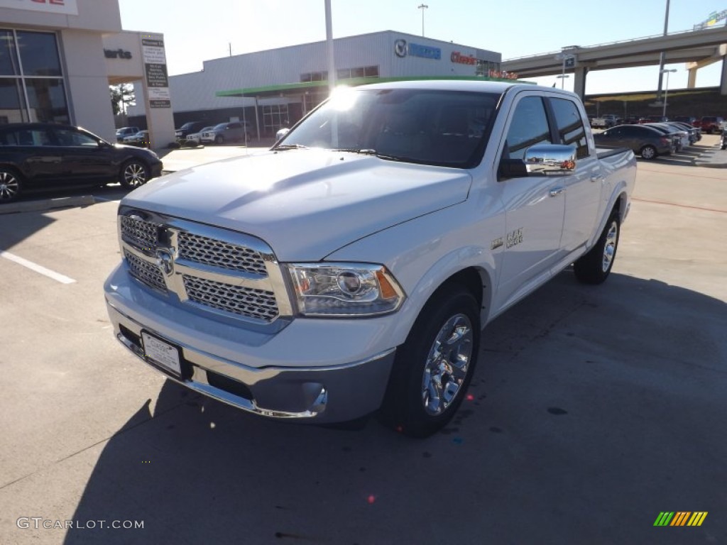 2013 1500 Laramie Crew Cab - Bright White / Canyon Brown/Light Frost Beige photo #1