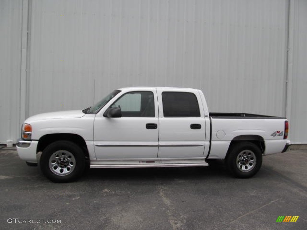 2005 Sierra 1500 SLE Crew Cab 4x4 - Summit White / Pewter photo #2