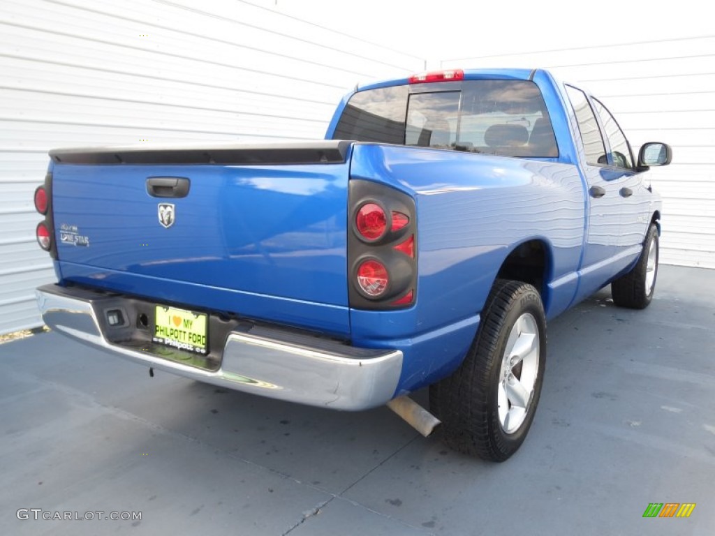 2007 Ram 1500 Lone Star Edition Quad Cab - Electric Blue Pearl / Medium Slate Gray photo #3