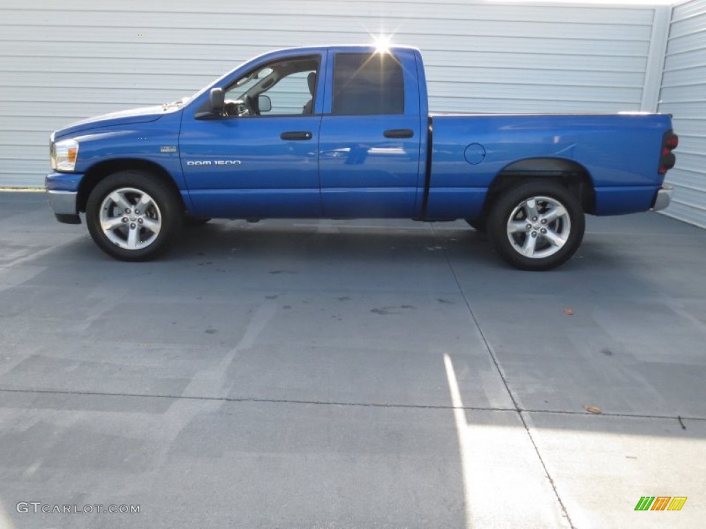 2007 Ram 1500 Lone Star Edition Quad Cab - Electric Blue Pearl / Medium Slate Gray photo #5