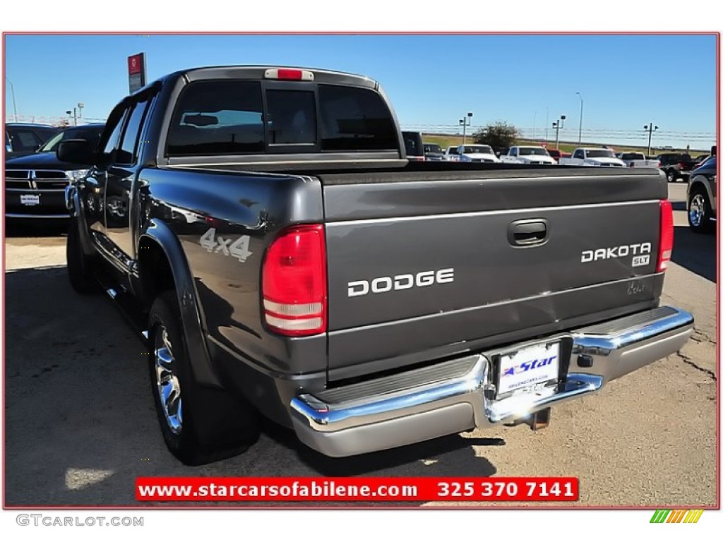 2004 Dakota SLT Quad Cab 4x4 - Graphite Metallic / Dark Slate Gray photo #4