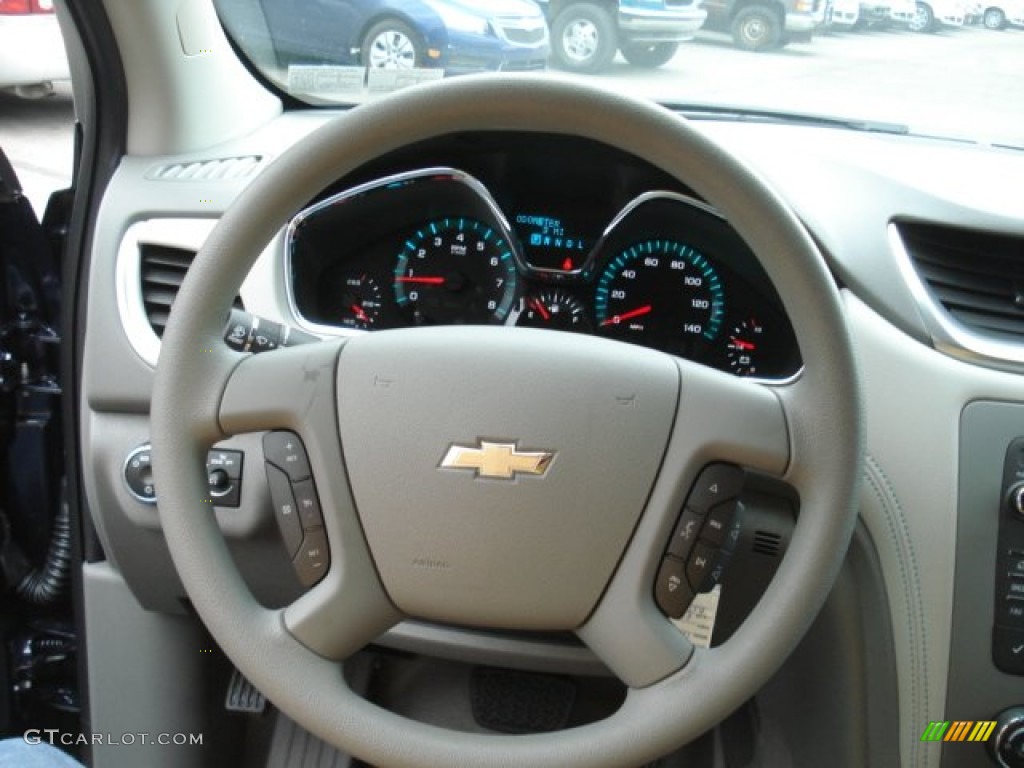 2013 Chevrolet Traverse LS Dark Titanium/Light Titanium Steering Wheel Photo #73474583