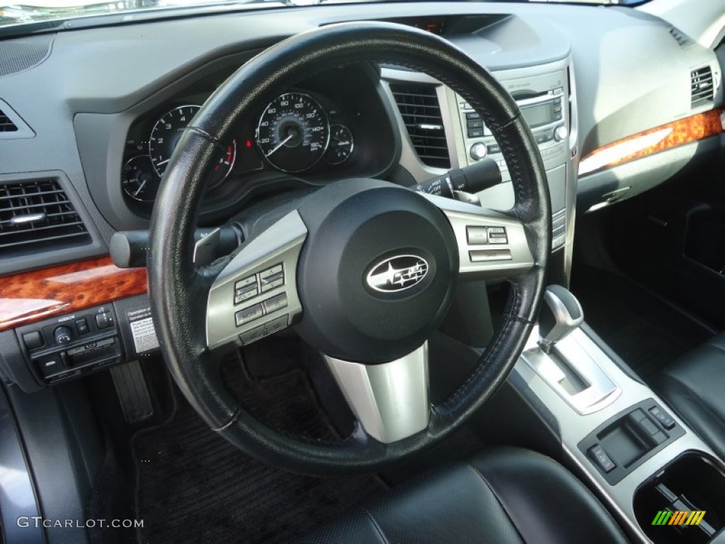 2010 Subaru Legacy 3.6R Limited Sedan Off Black Steering Wheel Photo #73478879