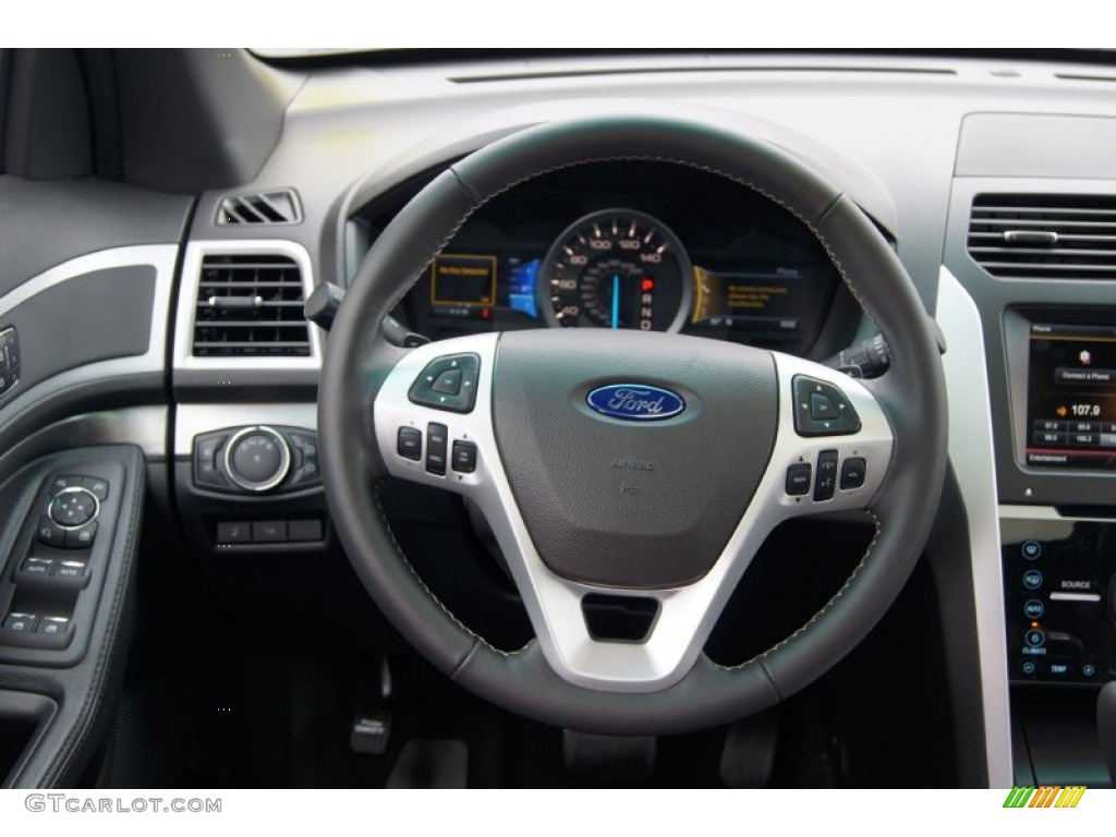2013 Ford Explorer Sport 4WD Charcoal Black/Sienna Steering Wheel Photo #73480163