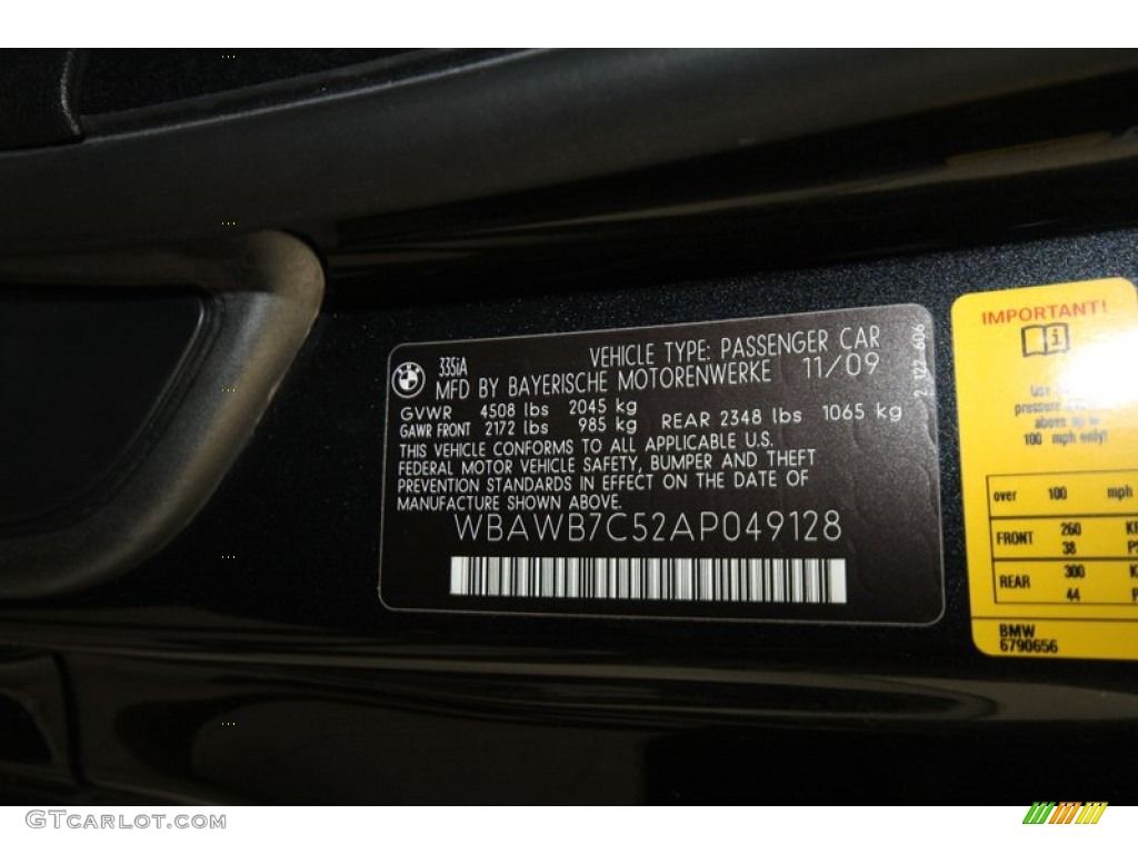 2010 3 Series 335i Coupe - Black Sapphire Metallic / Black photo #9