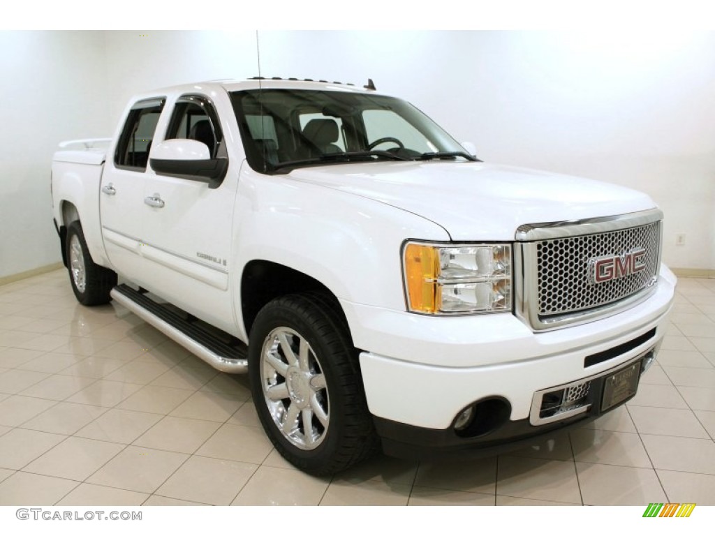 2008 Sierra 1500 Denali Crew Cab AWD - Summit White / Ebony photo #1