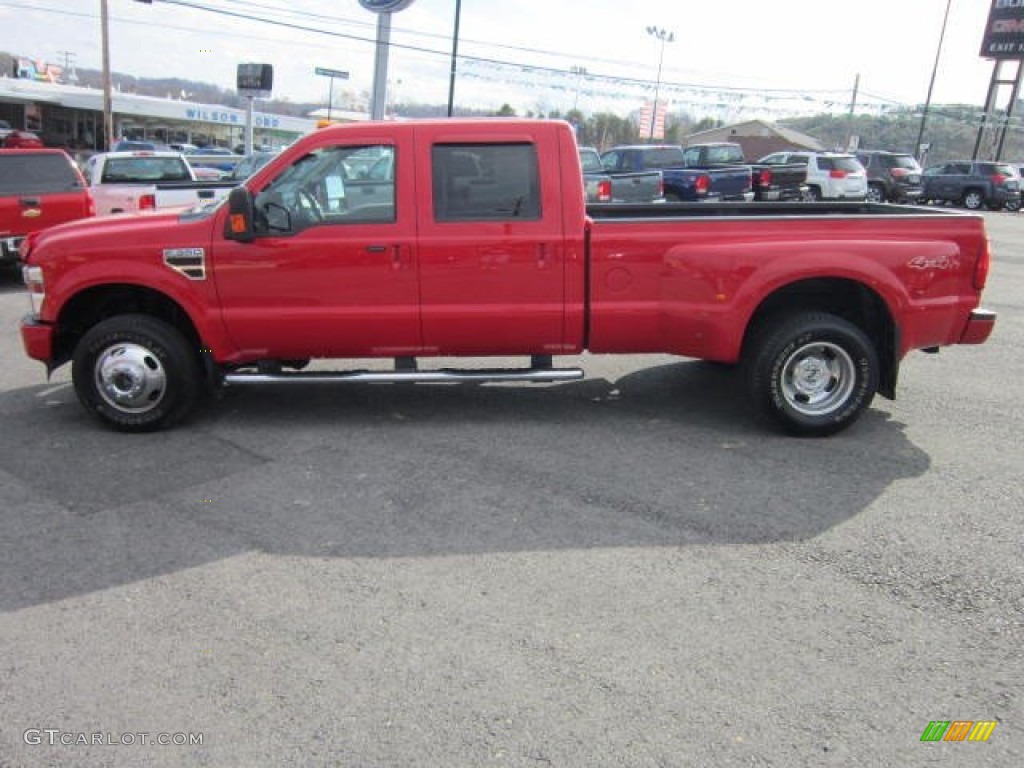 2008 F350 Super Duty XLT Crew Cab 4x4 Dually - Bright Red / Medium Stone photo #4