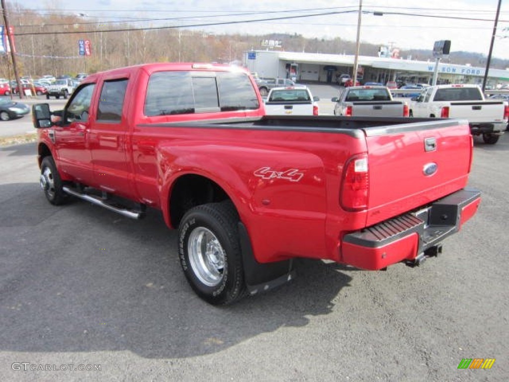 2008 F350 Super Duty XLT Crew Cab 4x4 Dually - Bright Red / Medium Stone photo #5