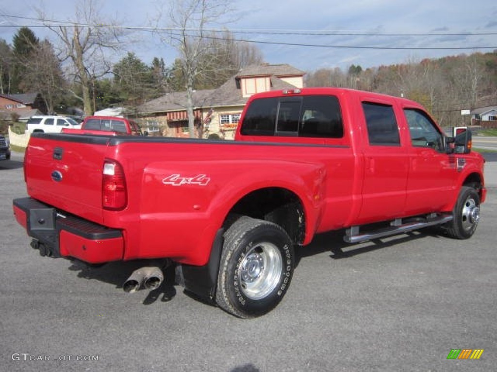 Bright Red 2008 Ford F350 Super Duty XLT Crew Cab 4x4 Dually Exterior Photo #73490572