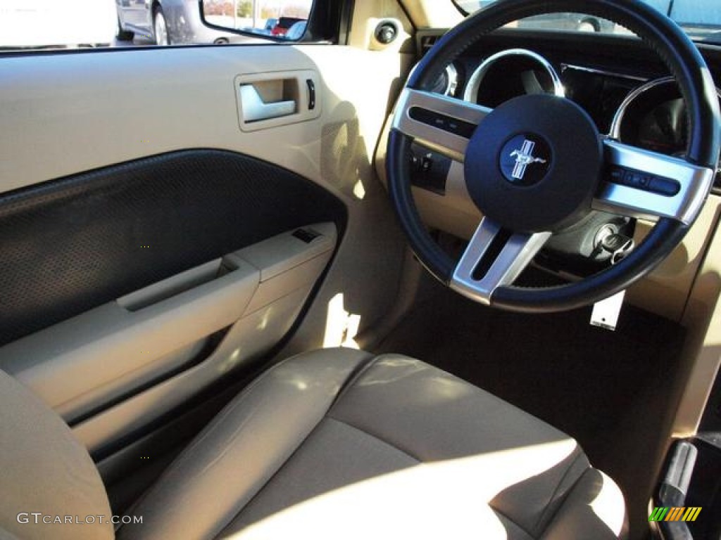 2009 Mustang V6 Coupe - Black / Medium Parchment photo #13