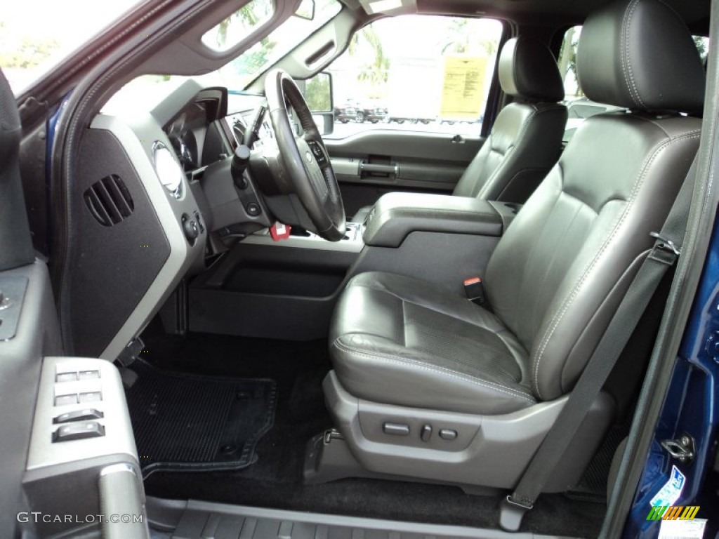 Black Two Tone Interior 2011 Ford F450 Super Duty Lariat Crew Cab 4x4 Dually Photo #73491074