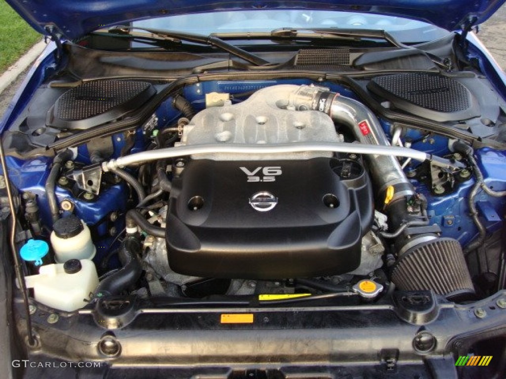 2003 350Z Touring Coupe - Daytona Blue / Charcoal photo #6
