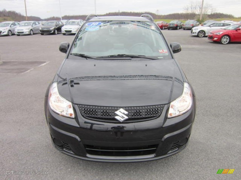 2010 SX4 Crossover Technology AWD - Black Pearl Metallic / Black photo #2