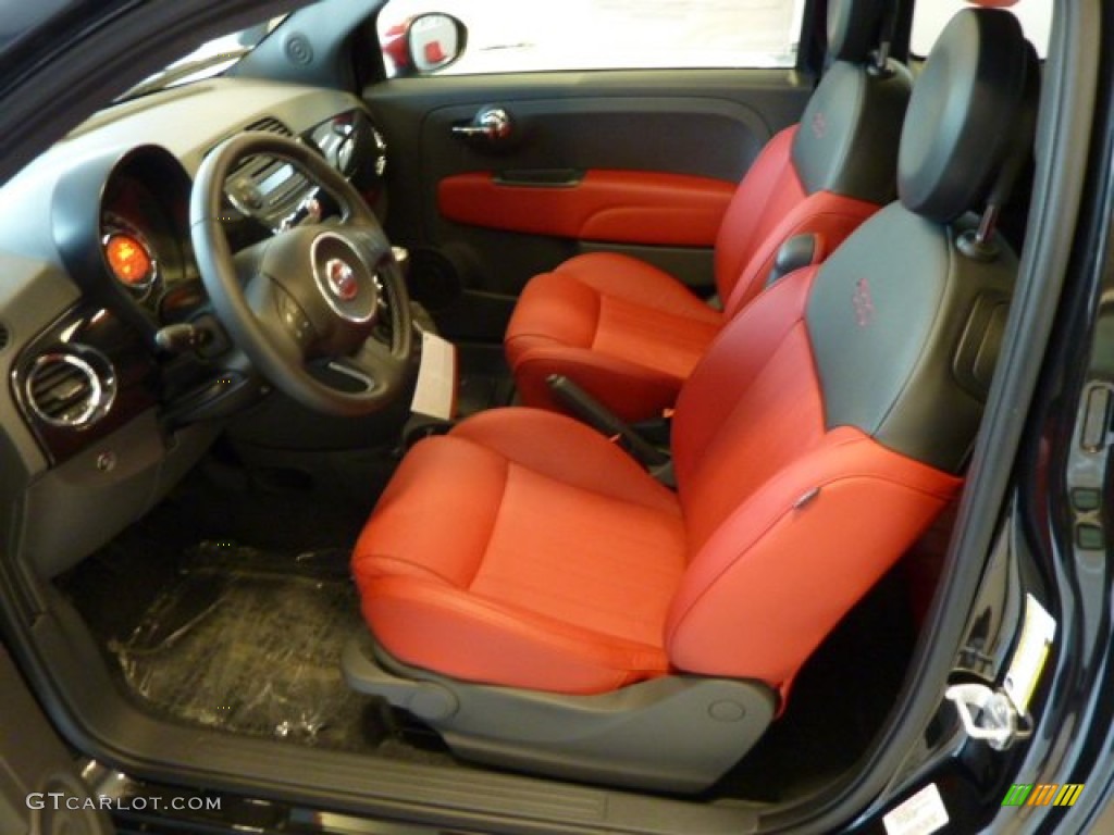 Sport Rosso/Nero (Red/Black) Interior 2013 Fiat 500 Turbo Photo #73495490