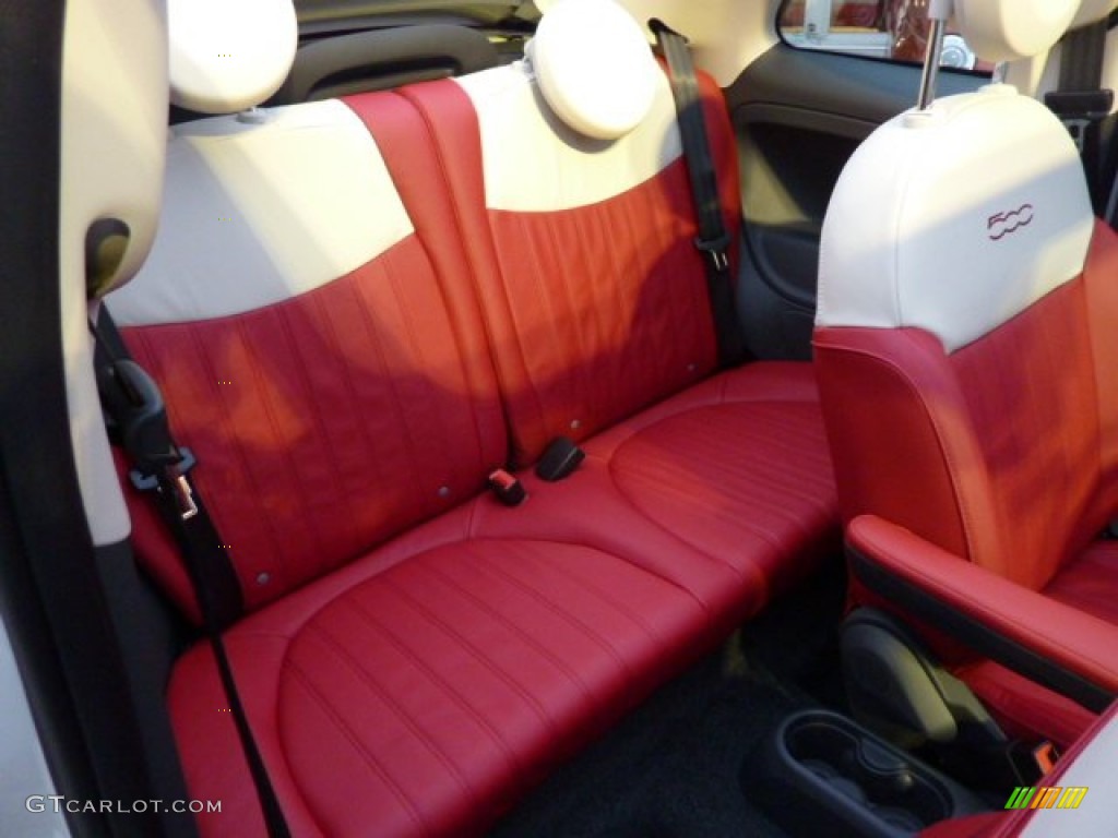 Rosso/Avorio (Red/Ivory) Interior 2013 Fiat 500 c cabrio Lounge Photo #73496315