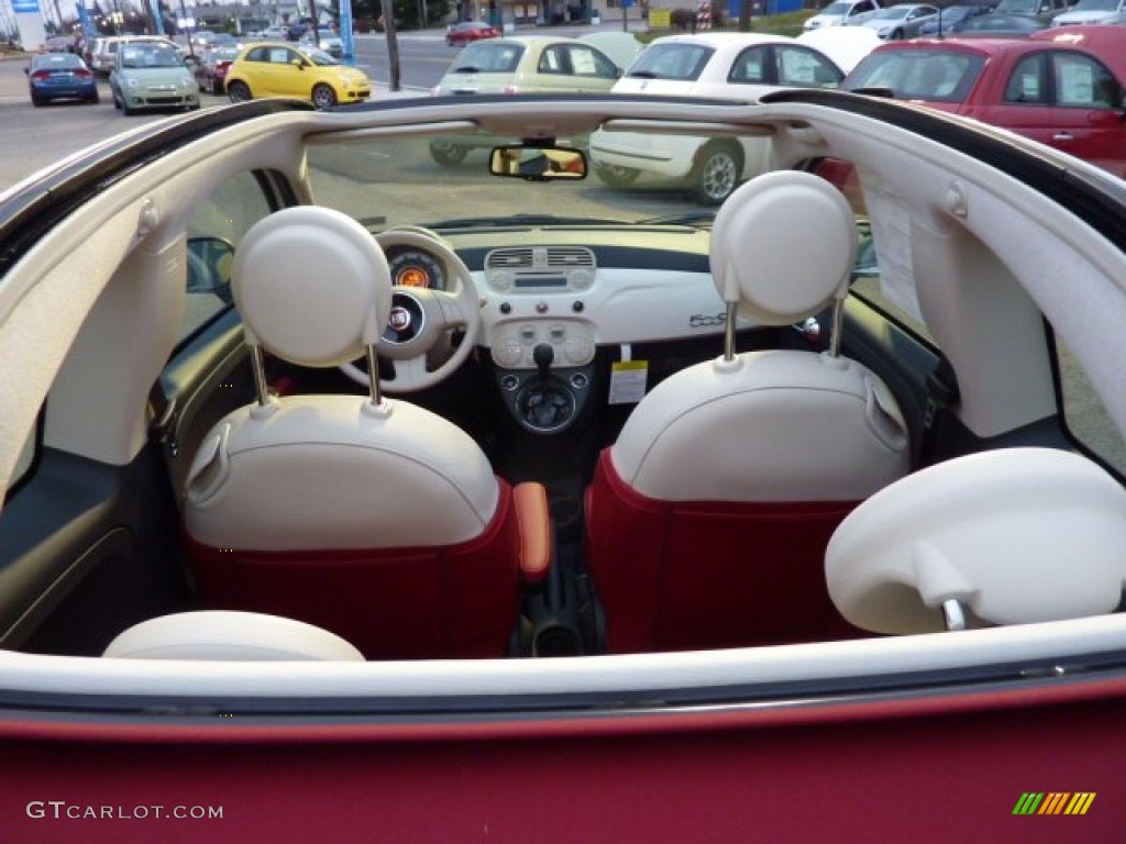 Rosso/Avorio (Red/Ivory) Interior 2013 Fiat 500 c cabrio Lounge Photo #73496336