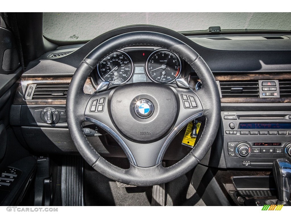 2009 BMW 3 Series 328i Convertible Black Steering Wheel Photo #73499942