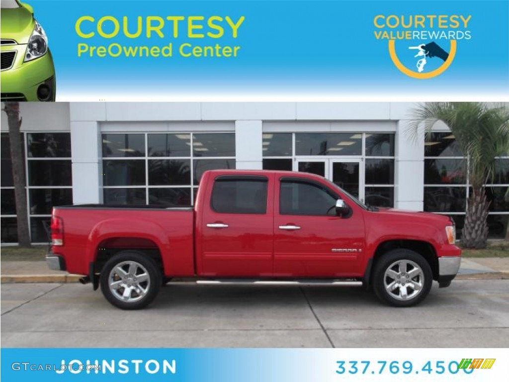 2008 Sierra 1500 SLE Crew Cab - Fire Red / Light Cashmere photo #1