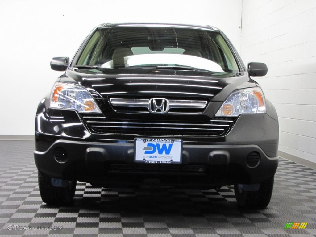 2009 CR-V EX 4WD - Crystal Black Pearl / Black photo #3