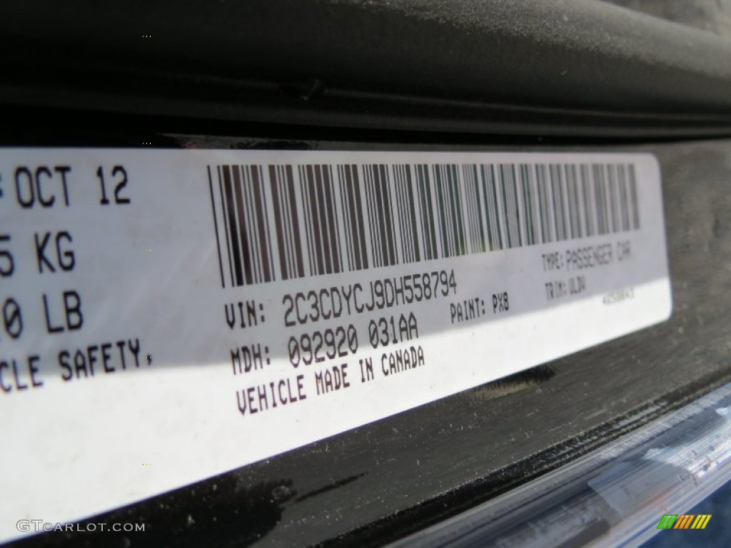 2013 Challenger Color Code PX8 for Pitch Black Photo #73503911