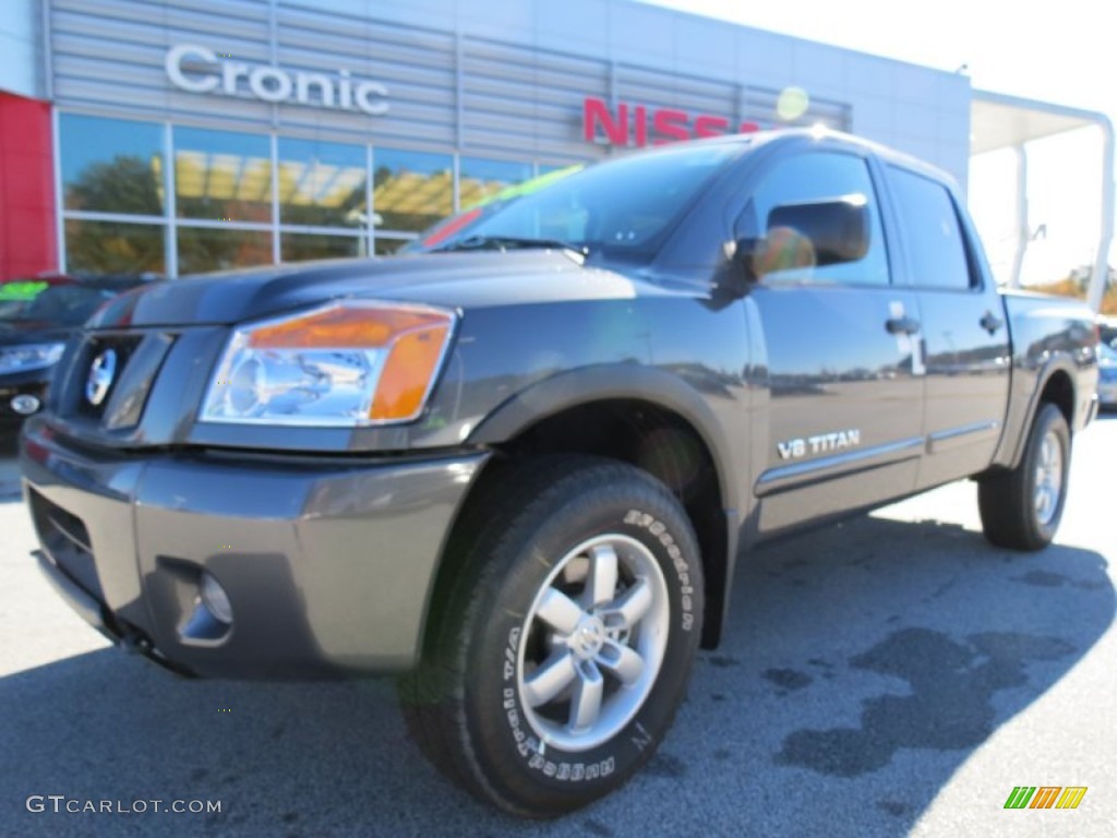 2012 Titan Pro-4X Crew Cab 4x4 - Smoke Gray / Pro 4X Charcoal photo #1