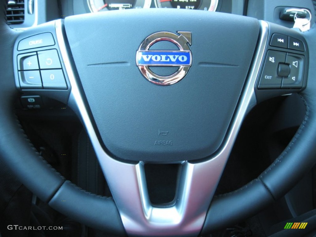 2013 Volvo S60 T5 AWD Off Black Steering Wheel Photo #73513221