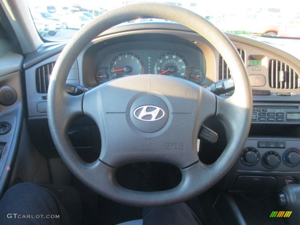 2006 Elantra GLS Sedan - Ebony Black / Gray photo #16
