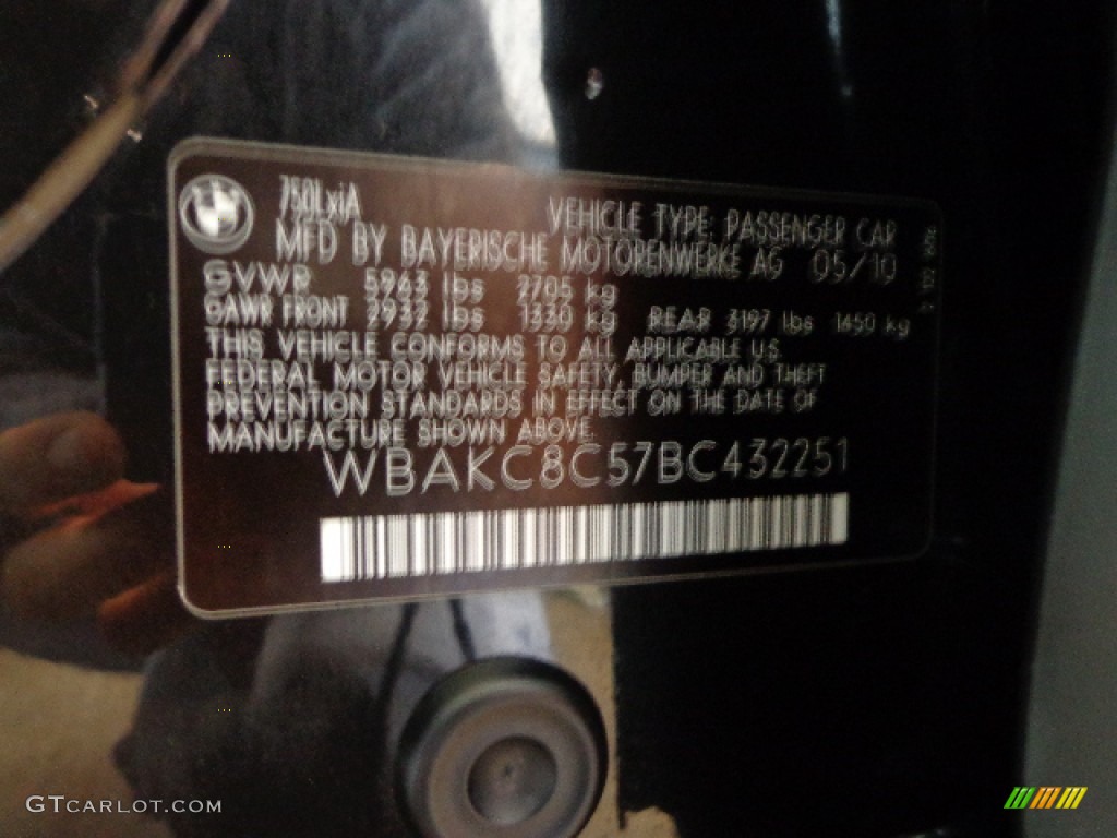 2011 7 Series 750Li xDrive Sedan - Black Sapphire Metallic / Black Nappa Leather photo #35