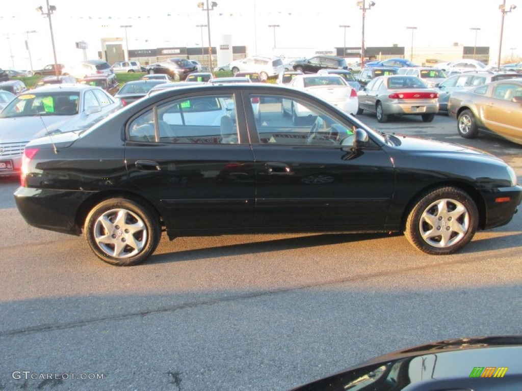 2006 Elantra GLS Sedan - Ebony Black / Gray photo #31