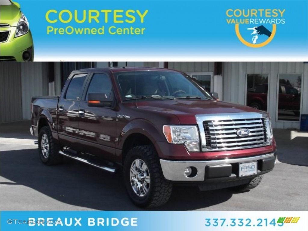 2010 F150 XLT SuperCrew - Royal Red Metallic / Medium Stone photo #1