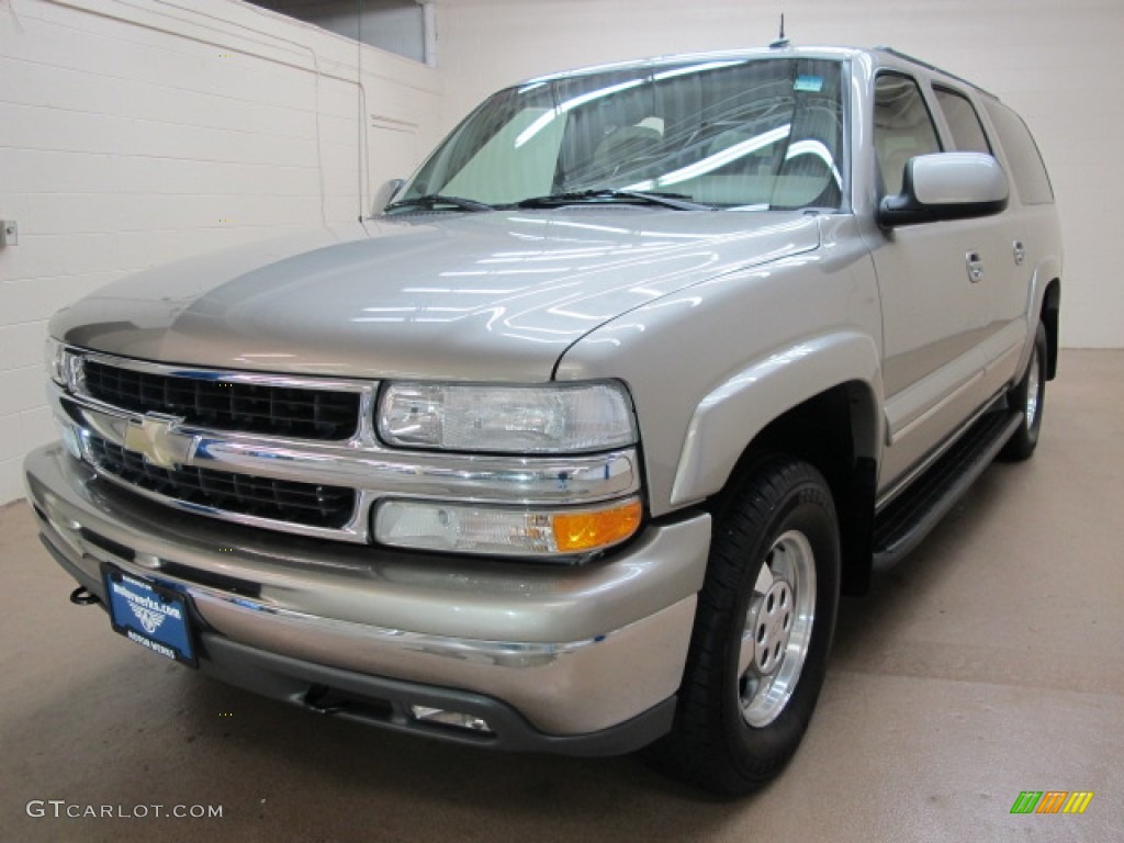 2003 Suburban 1500 LT 4x4 - Light Pewter Metallic / Tan/Neutral photo #4