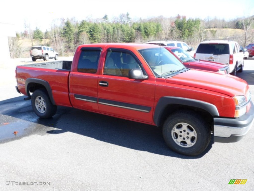 2004 Silverado 1500 Z71 Extended Cab 4x4 - Victory Red / Tan photo #2