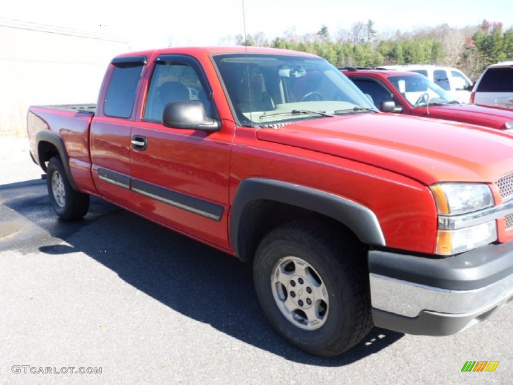 2004 Silverado 1500 Z71 Extended Cab 4x4 - Victory Red / Tan photo #3