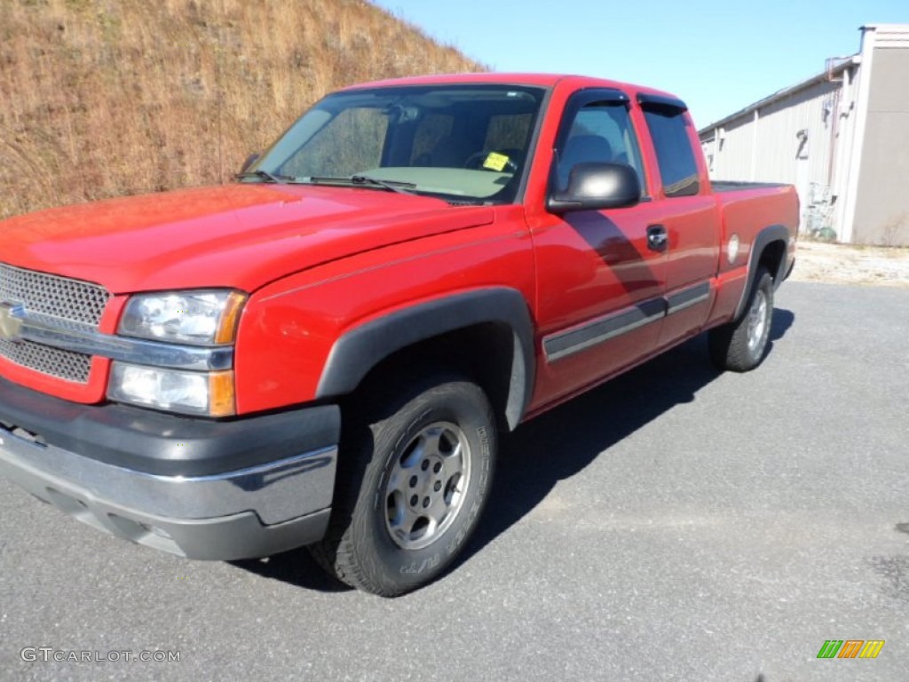 2004 Silverado 1500 Z71 Extended Cab 4x4 - Victory Red / Tan photo #4