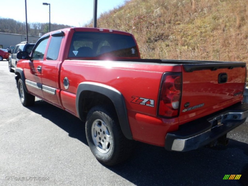 2004 Silverado 1500 Z71 Extended Cab 4x4 - Victory Red / Tan photo #5