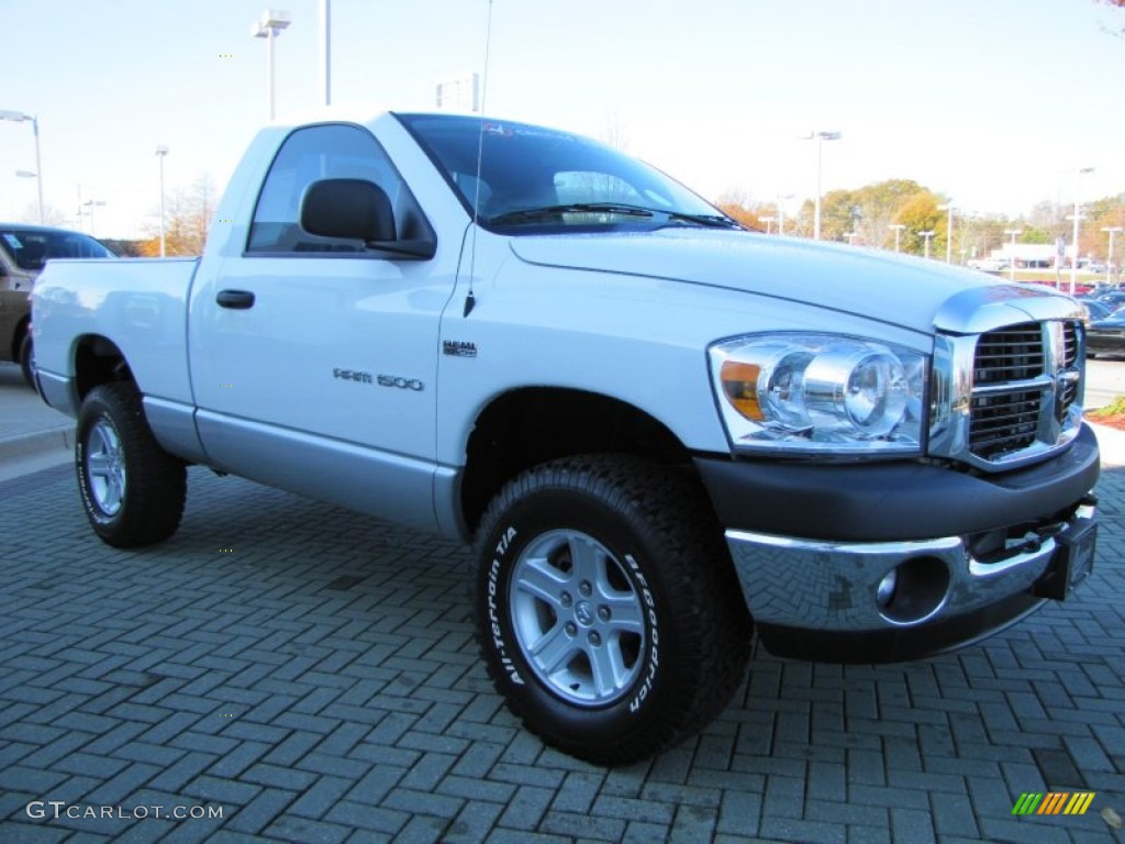 2007 Ram 1500 SLT Regular Cab 4x4 - Bright White / Medium Slate Gray photo #7