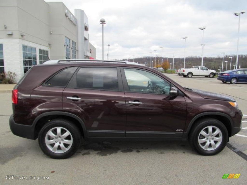 2011 Sorento LX AWD - Dark Cherry / Gray photo #2